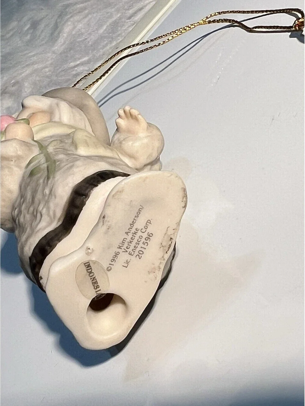 Enesco 1996 Girl Christmas Ornament Figurine 201596 Kim Anderson / Verkerke